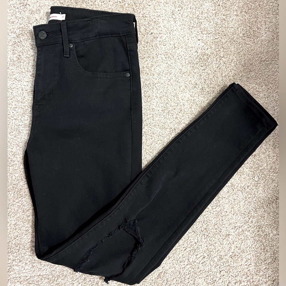 Levi 721 High-Rise Skinny Black Denim Pants